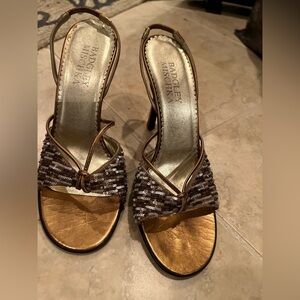 Badgley Mishka bronze gold dress sandals Sz. 7